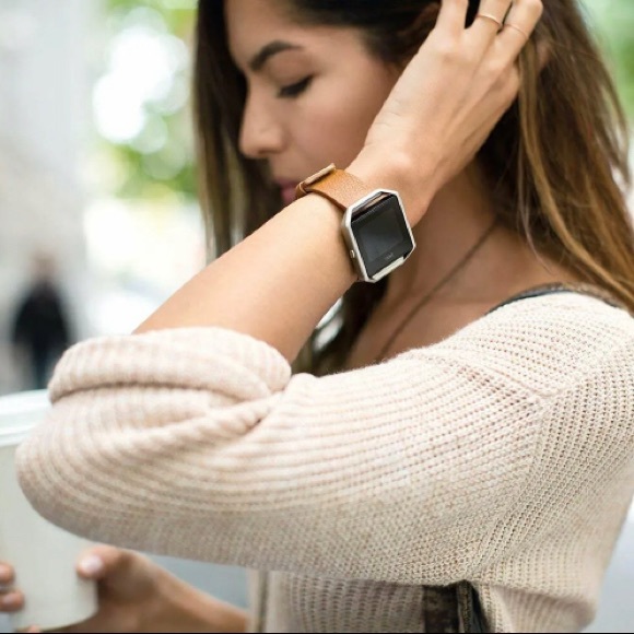 Fitbit Blaze Genuine Leather Accessory Band and Stainless Steel Frame S/P - Picture 8 of 9